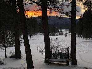 View of sunset from our dining room windows