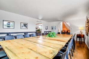Our dining table can seat 24 people