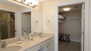 Master bathroom and walk-in closet