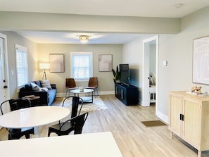 Kitchen overlooking dining and living room