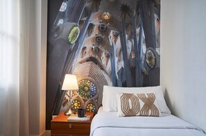Bedroom Two  (Sleeps 1) with a comfy single bed and access to the balcony. 