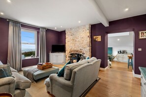 The living room at Channel View, Oxwich