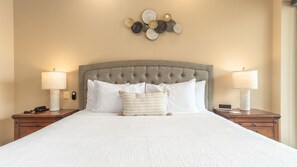 Comfort is yours in the master bedroom.