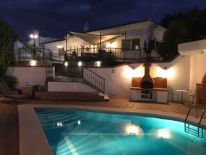 The pool at night