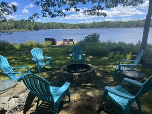Even in the Winter, the lakeside firepit is a great spot to make forever memories.