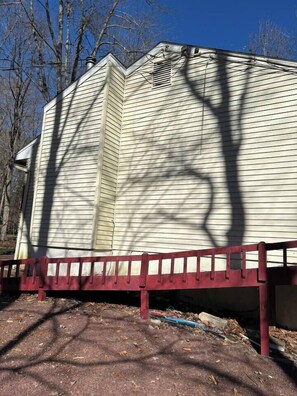 Ramp to the deck and back entrance of the house