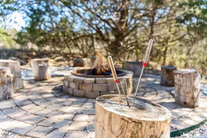 Head around back to roast some up smore's at your own private firepit!