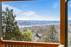 Enjoy the LAKE VIEW from the front deck or living room windows!