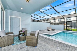 private pool with furniture