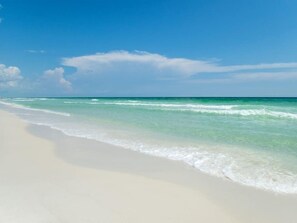 white sugary sand beach