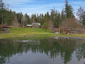 Play in the pond on those warm summer days on San Juan. 

++Families with young children are not encouraged to rent this property due to the unrestricted pond.