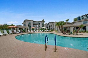 Dive into relaxation! Our outdoor pool is calling your name.