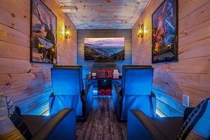 You'll love ending the night with a movie in our theater! 65" Roku TV & lights!
