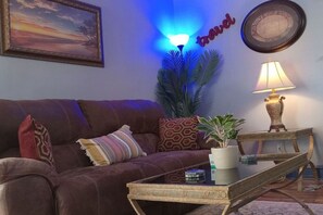 Relax in the comfortable living room.