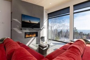 Living room with gas fireplace