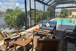 Imagine relaxing with a glass of wine or beer - then taking a dip to cool off!
