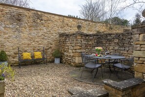 Peace and tranquility can be found in the courtyard garden