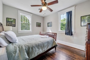 Old style meets modern comforts in this bedroom