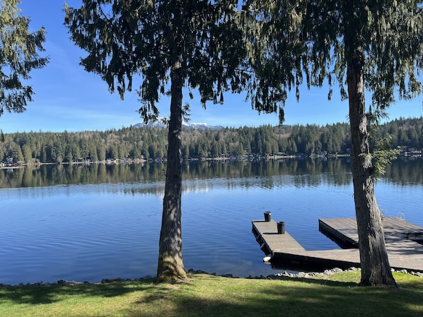 Lots of grass to play, fire pit and Dock to enjoy.