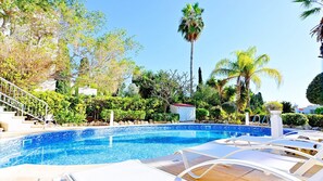 Private pool is a 4.5m X 9.5m with walk-in steps.