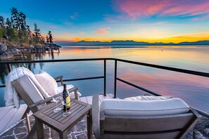 Plenty of intimate spaces to enjoy the sunsets & unmatched splendor of the Lake