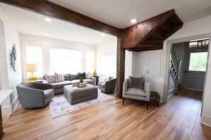 Spacious living area with Smart TV