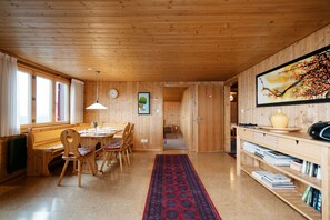 Living room with dining table