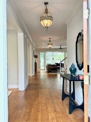 Imported Brazilian Pine hardwood floors run throughout the house.
