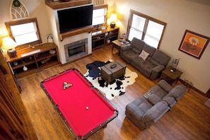 Living Room
- Gas Fireplace
- Pool Table/Ping Pong