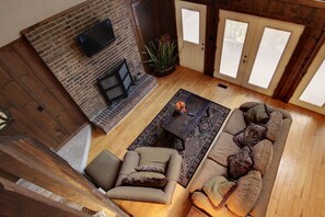 Looking down from upstairs into Living room