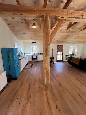 Beautiful solid oak hand hewn beams.
