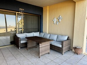 Comfortable patio set overlooking the Sea of Cortez