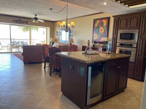 Kitchen Island with Beverage Fridge