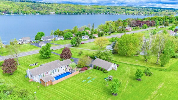 Our home is located on 1.5 acres and offers beautiful views of Lake Keuka