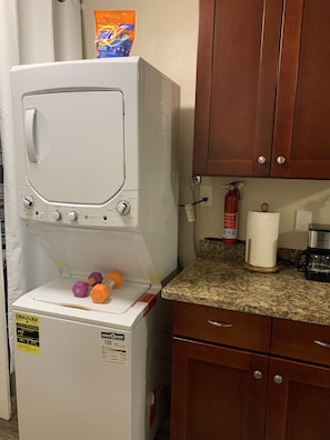 In-unit laundry with washer and dryer