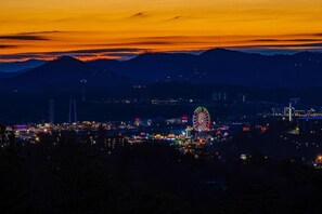 sunrise view with 180 degree mountain range