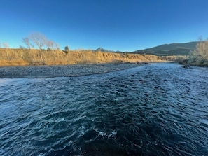 View from th eporpety of the Yellowstone at sunset