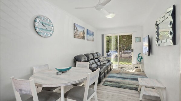 Open Plan Living, Dining, Kitchen.
