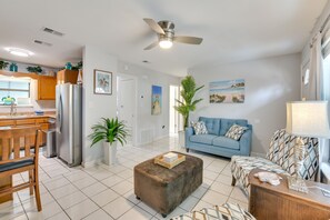 Living Room | Wood-Burning Fireplace | Smart TV