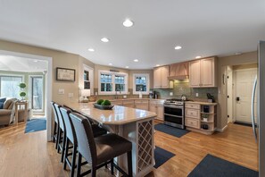 Kitchen with ample room for many cooks in the kitchen.