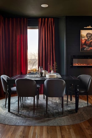 Elegant space for shared dinners and late-night chats.