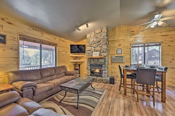 Comfortable living room with fireplace