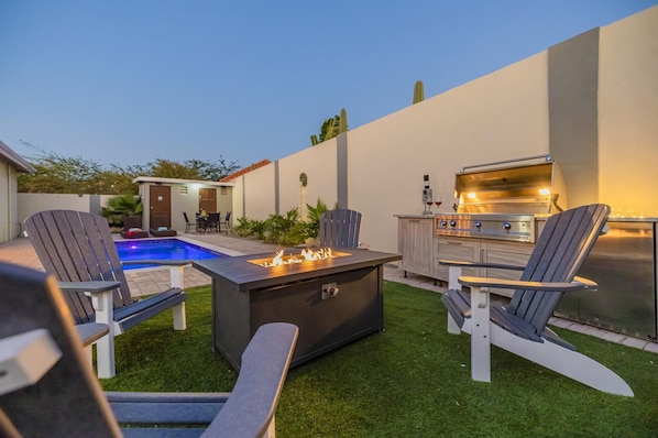 Enjoy leisure and relaxation at the outdoor seating area, day and night.