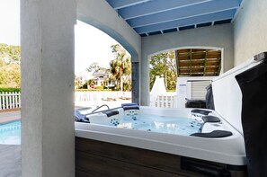 Take a dip in the hot tub.