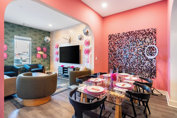 Dining and living area.