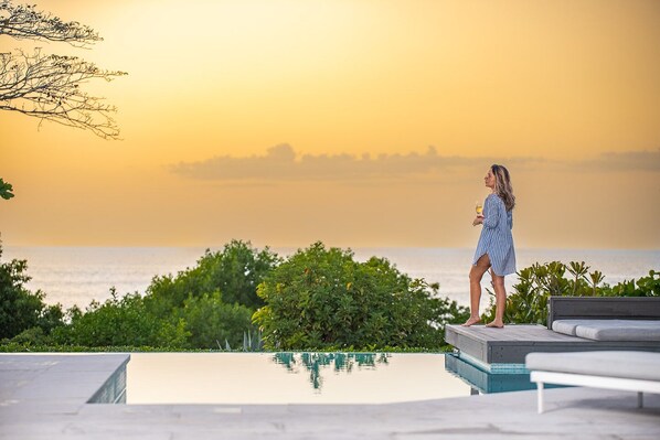 Infinity pool at sunset