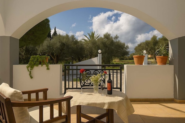 Private atio amidst olive groves