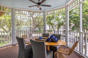 Downstairs screened in porch