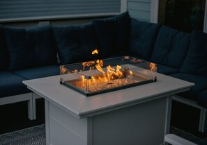 Family time around the fire