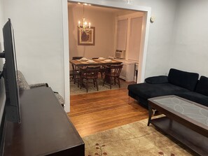 Den and dining room.